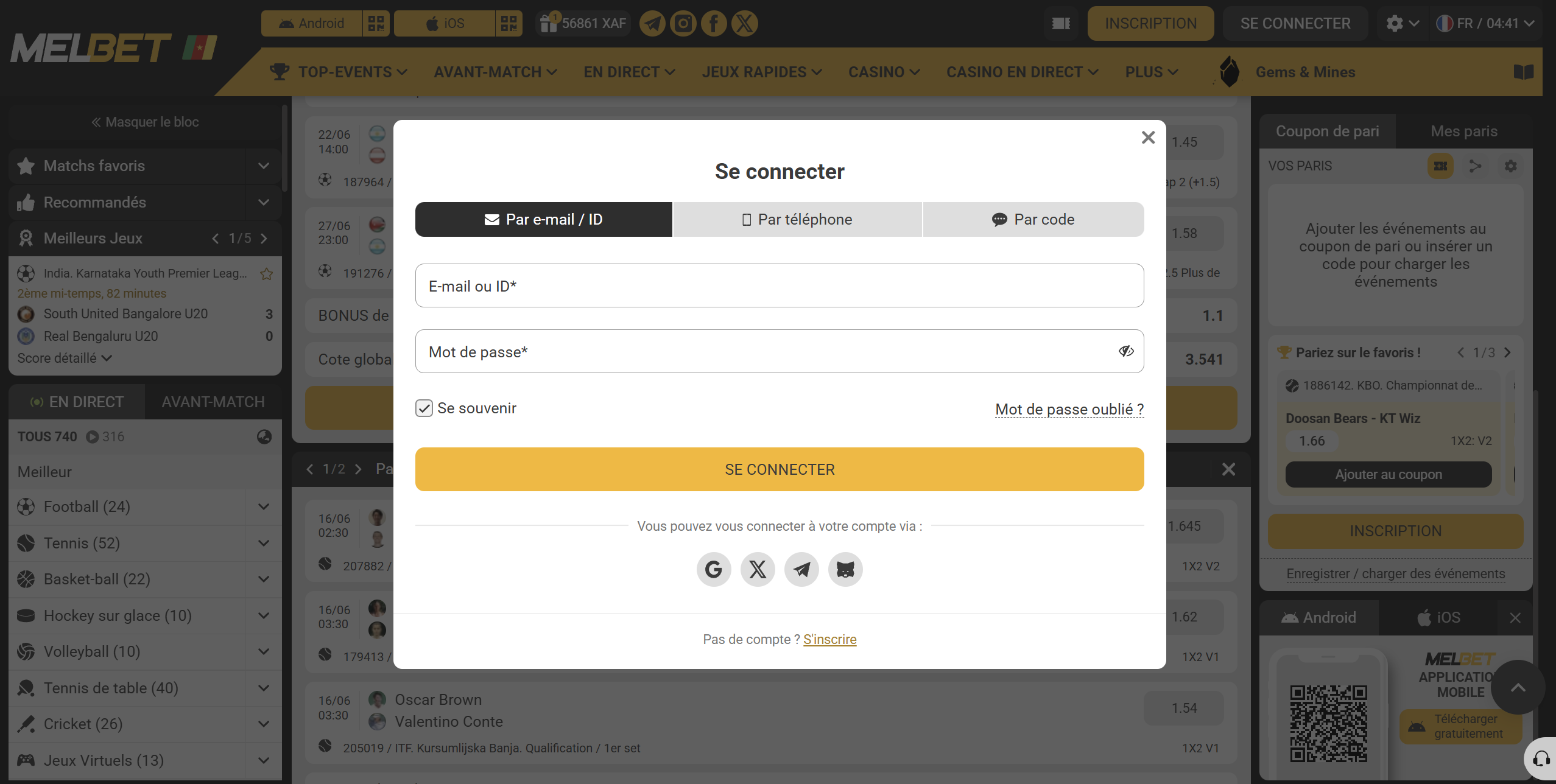 Instructions iOS pour installer Melbet